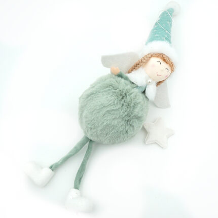 Decoratiune fetita cu blanita verde 15x30 CM